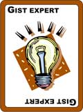 Gist Expert card: brown with a lightbulb