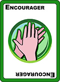 Encourager card: green with clapping hands