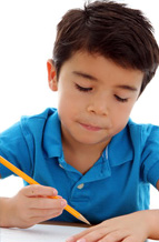 boy sitting with pencil