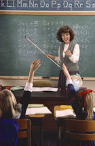 Teacher at the chalkboard