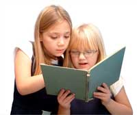 two girls reading