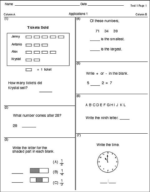 Sample Elementary Concepts and Applications Probe