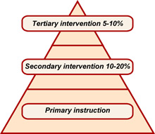 increasingly intensive levels of interventions, primary, secondary, tertiary