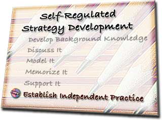 Self-Regulated Strategy Development: establish independent practice