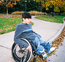 Boy in a wheelchair