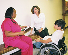 nurse with student
