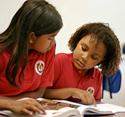 two students reading