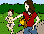 Woman with baby