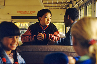 Students on a school bus