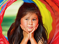 girl in play tent