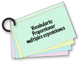 Vocabulario: Proporcionar múltiples exposiciones