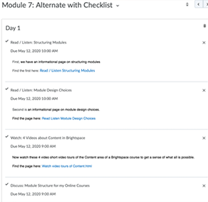 Module with a Checklist