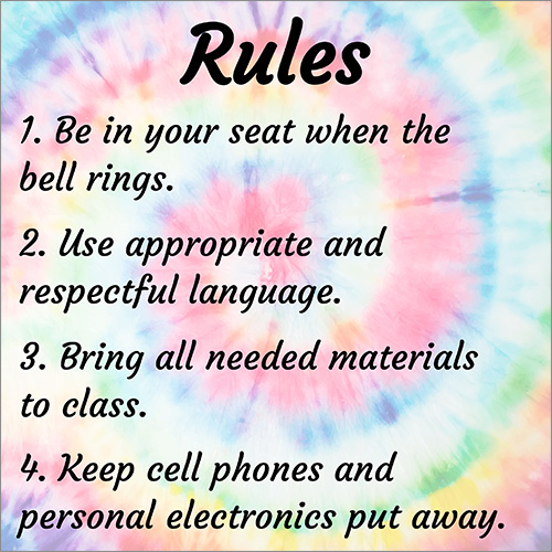 Mr. Gwan’s Rules (High school)